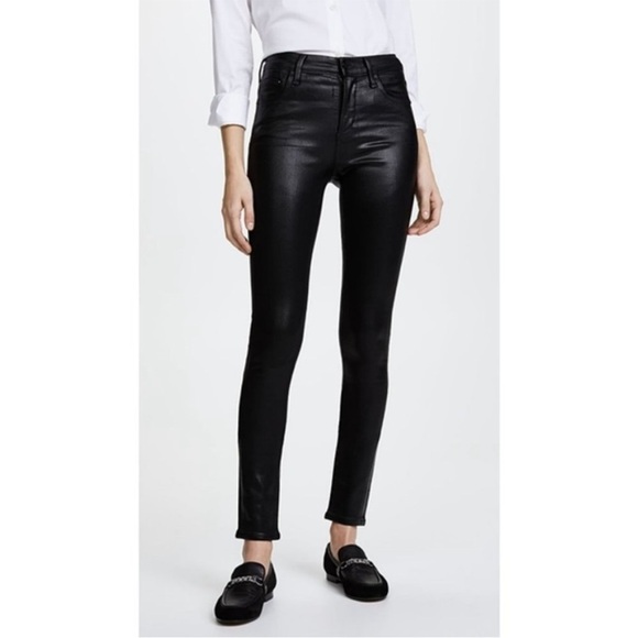 Citizens of Humanity Rocket High Rise Wax Coated Leatherette Skinny Jeans - Picture 1 of 14